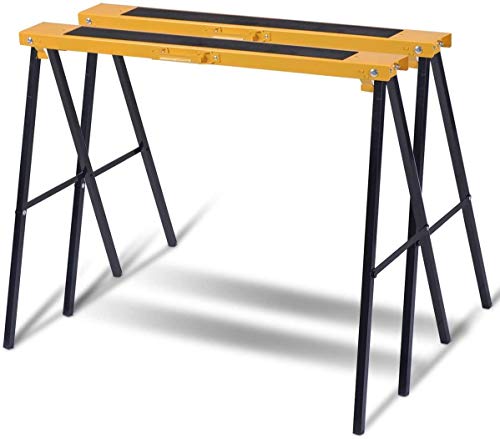 RELAX4LIFE 2er set Gerüstbock, Klappbock Set Metall, Sägegestell Klappbar, Stützbock Sägehilfe bis zu 275 kg belastbar, Sägebock rutschfest, tragbarer Arbeitsbock für Haushalt & Werkstatt, gelb RELAX4LIFE 2er set Gerüstbock, Klappbock Set Metall, Sägegestell Klappbar, Stützbock Sägehilfe bis zu 275 kg belastbar, Sägebock rutschfest, tragbarer Arbeitsbock für Haushalt & Werkstatt, gelb von RELAX4LIFE