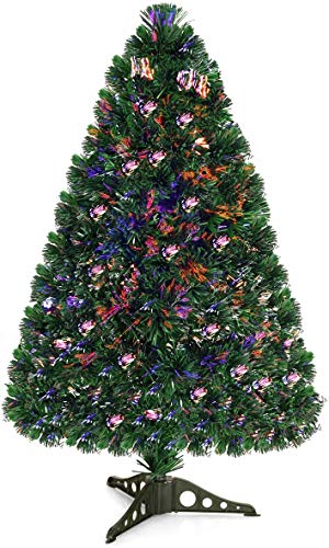 RELAX4LIFE 90cm Weihnachtsbaum Künstlich, Christbaum mit farbigem Glasfaser und realistischen Blätter, Kleiner Tannenbaum für Zuhause & Geschäft & Unternehmen, PVC, grün von RELAX4LIFE