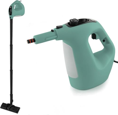 RELAX4LIFE Dampfreiniger, 1500W & 400ml, Mehrzweck-Dampfreiniger für alles mit 14 Zubehörteilen, Dampfreiniger Handgerät Chemiefrei, Hand Dampfreiniger für Boden, Polstermöbel, Auto, Küche, Bad (Grün) von RELAX4LIFE
