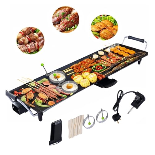 RELAX4LIFE Elektrische Grillplatte 1800W, Elektrogrill mit Antihaftbeschichtung, 90 x 23 cm, Tischgrill 5-stufig einstellbare Temperatur, inkl. 6 kleinem Holzschaber & 2 Antihaftringen, BBQ & Partys RELAX4LIFE Elektrische Grillplatte 1800W, Elektrogrill mit Antihaftbeschichtung, 90 x 23 cm, Tischgrill 5-stufig einstellbare Temperatur, inkl. 6 kleinem Holzschaber & 2 Antihaftringen, BBQ & Partys von RELAX4LIFE