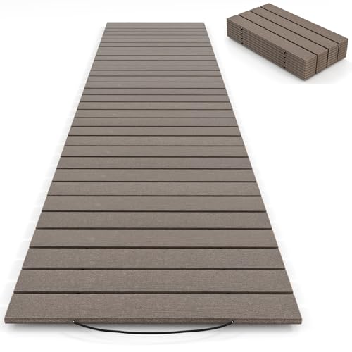 RELAX4LIFE Gartenweg, 242 x 55 cm, Gerade Rollbahn mit Metallverbindung, simulierter Holzmaserung & rutschfeste Oberfläche, Dekorativer Gehweg für Terrasse, Außenbereich Hochzeit, Party, Strand, Grau RELAX4LIFE Gartenweg, 242 x 55 cm, Gerade Rollbahn mit Metallverbindung, simulierter Holzmaserung & rutschfeste Oberfläche, Dekorativer Gehweg für Terrasse, Außenbereich Hochzeit, Party, Strand, Grau von RELAX4LIFE