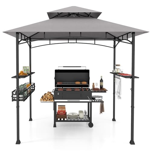 RELAX4LIFE Grillpavillon Wetterfest, mit Doppeldach, Grillüberdachung mit Seitenregalen, Ablagekorb, Haken & Flaschenöffner, BBQ Grill Pavillon, Outdoor Grillunterstand, Gartenpavillon 242x153x250 cm RELAX4LIFE Grillpavillon Wetterfest, mit Doppeldach, Grillüberdachung mit Seitenregalen, Ablagekorb, Haken & Flaschenöffner, BBQ Grill Pavillon, Outdoor Grillunterstand, Gartenpavillon 242x153x250 cm von RELAX4LIFE
