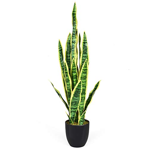 RELAX4LIFE Kunstpflanze 90 cm, künstliche Topfpflanze mit 20 naturgetreuen Blättern, Pflanze Sansevieria Deko, Plastikpflanze im Topf, nachhaltige Zimmerpflanze für Wohnzimmer & Büro & Garden, grün RELAX4LIFE Kunstpflanze 90 cm, künstliche Topfpflanze mit 20 naturgetreuen Blättern, Pflanze Sansevieria Deko, Plastikpflanze im Topf, nachhaltige Zimmerpflanze für Wohnzimmer & Büro & Garden, grün von RELAX4LIFE