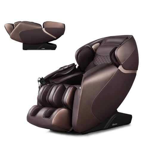 RELAX4LIFE Massagesessel Ganzkörpermassage Massagestuhl Zero Gravity SL Track Relaxsessel Shiatsu Massage Chair mit Wärmefunktion 12 Massageprogramm Sprachfunktion Fußrollen Bluetooth USB (Braun) von RELAX4LIFE