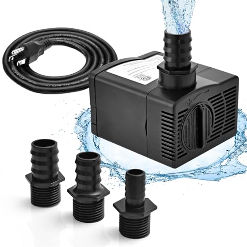 RELAX4LIFE Mini Wasserpumpe, Aquarium Pumpe mit 3 Düsen & 2,2 m hohem Hub & 1,83 m Netzkabel, Tauchpumpe für Aquarien Teich Brunnen Statuen Hydrokultur (900L/H, 22W) von RELAX4LIFE