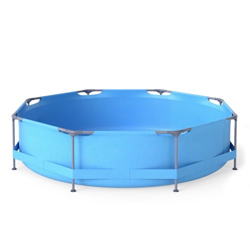 RELAX4LIFE Pool-Set mit Filterpumpe, Aufstellpool rund, Ø 360 x 76 cm, Swimming Pool Metallrahmen, Planschbecken groß, Schwimmbecken Komplettset geeignet für Kinder & Erwachsene im Garten von RELAX4LIFE