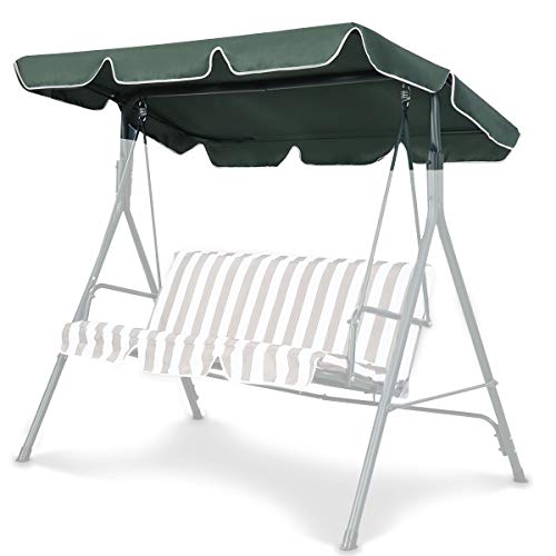 RELAX4LIFE Sonnendach UV-Schutz, Ersatzdach Wasserabweisend, Dachbezug für Hollywoodschaukel, Dachplane Farbwahl, Schaukeldach 160g Polyester, Gartenschaukel Kein Ausbleichen (191 x 132 cm, Grün) von RELAX4LIFE