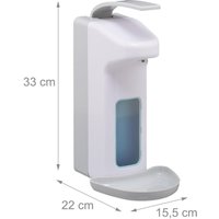 relaxdays Desinfektionsspender 1,0 l weiß von RELAXDAYS