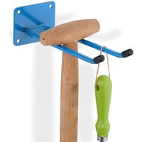 10 x Gerätehalter Wand, Länge 24 cm, Doppelhaken, Wandhaken Garage, Werkstatt & Keller, Besenhalter Stahl, Haken, blau 10 x Gerätehalter Wand, Länge 24 cm, Doppelhaken, Wandhaken Garage, Werkstatt & Keller, Besenhalter Stahl, Haken, blau von RELAXDAYS