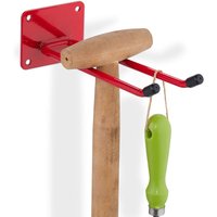 10 x Gerätehalter Wand, Länge 24 cm, Doppelhaken, Wandhaken Garage, Werkstatt & Keller, Besenhalter Stahl, Haken, rot 10 x Gerätehalter Wand, Länge 24 cm, Doppelhaken, Wandhaken Garage, Werkstatt & Keller, Besenhalter Stahl, Haken, rot von RELAXDAYS