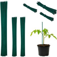 150 x Pflanzstäbe, HxD 30 x 0,5 cm, Rankhilfe für Jungpflanzen, mit Bindedraht, Bambusstäbe, Blumenstützen, dunkelgrün 150 x Pflanzstäbe, HxD 30 x 0,5 cm, Rankhilfe für Jungpflanzen, mit Bindedraht, Bambusstäbe, Blumenstützen, dunkelgrün von RELAXDAYS