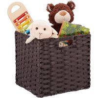 2 x Aufbewahrungskorb, quadratischer PP-Korb für Bad u. Kinderzimmer, Regalkorb geflochten, 31x32x30 cm, braun 2 x Aufbewahrungskorb, quadratischer PP-Korb für Bad u. Kinderzimmer, Regalkorb geflochten, 31x32x30 cm, braun von RELAXDAYS