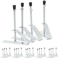 24 x Reifenwandhalter, Metall, für Reifen bis 185 Breite mit Felgen, Reifenwandhalterung mit Stoß-Schutz, silber von RELAXDAYS