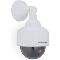 Relaxdays - 3 x Kamera Dummy, blinkendes LED-Licht, innen & außen, Einbrecher Abschreckung, Überwachungskamera Attrappe, weiß von RELAXDAYS