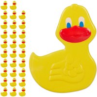 30 x Badewannen Sticker Kinder, Tier-Design Ente, mit Saugnäpfen, Badesticker Wanne & Dusche, Anti Rutsch Pads, gelb von RELAXDAYS