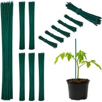 300 x Pflanzstäbe, HxD 30 x 0,5 cm, Rankhilfe für Jungpflanzen, mit Bindedraht, Bambusstäbe, Blumenstützen, dunkelgrün 300 x Pflanzstäbe, HxD 30 x 0,5 cm, Rankhilfe für Jungpflanzen, mit Bindedraht, Bambusstäbe, Blumenstützen, dunkelgrün von RELAXDAYS