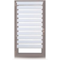 4 x Doppelrollo Klemmfix ohne bohren, Seitenzugrollo mit Streifen, Duo-Rollo für Fenster, Stoff 56x156 cm, weiß 4 x Doppelrollo Klemmfix ohne bohren, Seitenzugrollo mit Streifen, Duo-Rollo für Fenster, Stoff 56x156 cm, weiß von RELAXDAYS