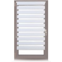 4 x Doppelrollo Klemmfix ohne bohren, Seitenzugrollo mit Streifen, Duo-Rollo für Fenster, Stoff 66x156 cm, weiß 4 x Doppelrollo Klemmfix ohne bohren, Seitenzugrollo mit Streifen, Duo-Rollo für Fenster, Stoff 66x156 cm, weiß von RELAXDAYS