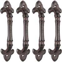Relaxdays - 4 x Möbelgriff Vintage, Türgriffe antik für Schränke, Schubladen, Schiebetüren, Gusseisen, Schrankgriffe, 20 cm, braun von RELAXDAYS