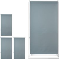 Relaxdays - 4 x Verdunkelungsrollo, Hitzeschutz, Thermo Rollo Klemmfix, blickdichtes Seitenzugrollo 80x210, Stoff 76 cm, grau von RELAXDAYS
