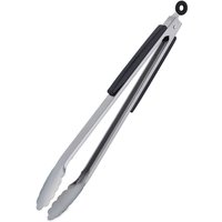 6 x Grillzange, Edelstahl, Holzgriff, lange Kochzange für Grill & Küche, 38 cm, Bratzange mit Öse, silber/schwarz im Set 6 x Grillzange, Edelstahl, Holzgriff, lange Kochzange für Grill & Küche, 38 cm, Bratzange mit Öse, silber/schwarz im Set von RELAXDAYS