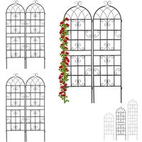6 x Rankgitter Metall, zum Stecken, Rankhilfe für Kletterpflanzen, Blumengitter 180 x 50 cm, Spalier Garten, schwarz von RELAXDAYS