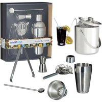 7 teiliges Cocktail Mix-Set, für Hobby Barkeeper, Shaker mit Abseiher, Eiszangen, Barsieb, Barmaß, Eiseimer, Löffel 7 teiliges Cocktail Mix-Set, für Hobby Barkeeper, Shaker mit Abseiher, Eiszangen, Barsieb, Barmaß, Eiseimer, Löffel von RELAXDAYS