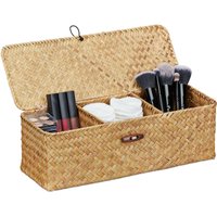 Relaxdays - Aufbewahrungsbox mit Deckel, Seegras Korb mit 3 Fächern, Bad Aufbewahrung, hbt 11 x 33 x 12,5 cm, Kiste, natur Relaxdays - Aufbewahrungsbox mit Deckel, Seegras Korb mit 3 Fächern, Bad Aufbewahrung, hbt 11 x 33 x 12,5 cm, Kiste, natur von RELAXDAYS