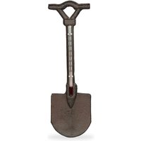 Außenthermometer analog, Gusseisen, Garten Thermometer Wand, antikes Spaten-Design, h x b: 30 x 9 cm, braun - Relaxdays von RELAXDAYS