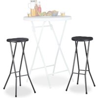 Barhocker klappbar bastian 2er Set, Wetterfest, Höhe 80 cm, Barstuhl Doppelpack, Kunststoff, Tresen, schwarz - Relaxdays von RELAXDAYS