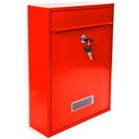 Relaxdays - Design Briefkasten Metall Rot 26,5 x 35 x 8,5 cm von RELAXDAYS