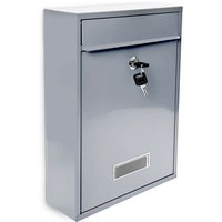 Design Briefkasten Metall Silber 26,5 x 35 x 8,5 cm von RELAXDAYS