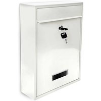 Relaxdays - Design Briefkasten Metall Weiß 26,5 x 35 x 8,5 cm von RELAXDAYS