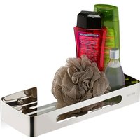 Duschregal, glänzender Edelstahl, für Shampoo & Duschgel, hbt: 4,5 x 31 x 12 cm, hängende Duschablage, silber - Relaxdays von RELAXDAYS