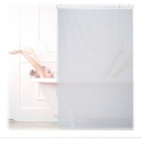 Duschrollo, 100x240 cm, Seilzugrollo für Dusche & Badewanne, Decke & Fenster, Badrollo wasserabweisend, weiß - Relaxdays von RELAXDAYS