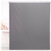 Duschrollo, 140x240 cm, Seilzugrollo für Dusche & Badewanne, Decke & Fenster, Badrollo wasserabweisend, grau - Relaxdays von RELAXDAYS