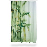 Duschvorhang Bambus Design, Polyester, Textil, waschbar, Pflanze, Stoff, 200 x 180 cm, Wannenvorhang, grün - Relaxdays von RELAXDAYS