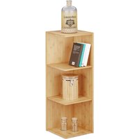 Eckregal Bambus, 3 Ablagen HxBxT: 85,5 x 29 x 29 cm, Bücherregal, Küchenregal, Aufbewahrung, Lagerung, natur - Relaxdays von RELAXDAYS