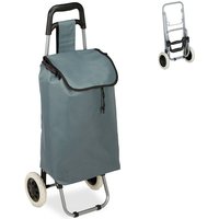 Relaxdays - Einkaufstrolley, klappbar, 25 l Einkaufstasche mit Rollen, bis 10 kg belastbar, hbt: 91 x 40 x 30 cm, grau von RELAXDAYS