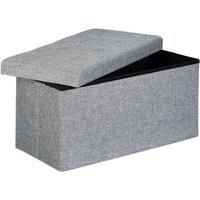 Faltbare Sitzbank xl, mit Stauraum, Sitzcube mit Fußablage, Sitzwürfel als Aufbewahrungsbox, 38x76x38 cm, grau - Relaxdays Faltbare Sitzbank xl, mit Stauraum, Sitzcube mit Fußablage, Sitzwürfel als Aufbewahrungsbox, 38x76x38 cm, grau - Relaxdays von RELAXDAYS