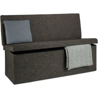 Faltbarer Sitzhocker mit Lehne xl hbt 73 x 114 x 38 cm stabiler Sitzcube als Fußablage Sitzbank und Sitzwürfel aus Leinen als Aufbewahrungsbox mit von RELAXDAYS