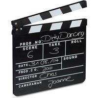 Relaxdays - Filmklappe Holz, Regieklappe, Synchronklappe, Clapperboard, beschriftbar, Deko, h x b: 26 x 30 cm, schwarz von RELAXDAYS