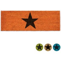 Relaxdays - Fußmatte stern, Kokos/Gummi, rutschfest, BxT: 75x25 cm, Türvorleger/Türmatte, für Außen/Innen, orange Relaxdays - Fußmatte stern, Kokos/Gummi, rutschfest, BxT: 75x25 cm, Türvorleger/Türmatte, für Außen/Innen, orange von RELAXDAYS