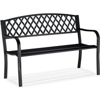 Gartenbank, bequemer 2-Sitzer, geflochtenes Design, für Terrasse & Balkon, hbt 86,5 x 127,5 x 58,5 cm, schwarz - Relaxdays Gartenbank, bequemer 2-Sitzer, geflochtenes Design, für Terrasse & Balkon, hbt 86,5 x 127,5 x 58,5 cm, schwarz - Relaxdays von RELAXDAYS