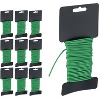 Gartendraht 10er Set, 10 m Länge, ø 2,5 mm, ummantelter Gartendraht für Pflanzen, Garten Bindedraht, grün - Relaxdays Gartendraht 10er Set, 10 m Länge, ø 2,5 mm, ummantelter Gartendraht für Pflanzen, Garten Bindedraht, grün - Relaxdays von RELAXDAYS