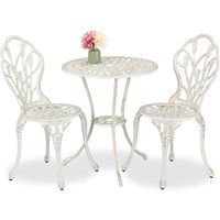 Gartenmöbel Set, 3-teilig, Tisch & 2 Stühle, Aluguss, Balkonmöbel Antik-Design, Garten Sitzgruppe, weiß/bronze - Relaxdays Gartenmöbel Set, 3-teilig, Tisch & 2 Stühle, Aluguss, Balkonmöbel Antik-Design, Garten Sitzgruppe, weiß/bronze - Relaxdays von RELAXDAYS
