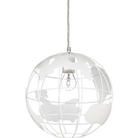 Hängeleuchte Kugel, Pendelleuchte im Globus Design, höhenverstellbare Deckenlampe aus Metall, ø 30 cm, weiß - Relaxdays von RELAXDAYS