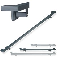 Handlauf eckig, matt, Treppengeländer innen, 150 cm, Treppenhandlauf mit Wandhalterung, modern, anthrazit - Relaxdays von RELAXDAYS