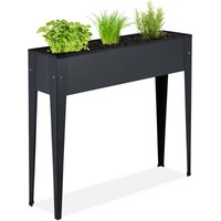Relaxdays - Hochbeet Metall, schmal, Kräuterbeet, Garten, Balkon & Terrasse, Gemüsebeet, hbt: 83 x 99 x 26 cm, schwarz Relaxdays - Hochbeet Metall, schmal, Kräuterbeet, Garten, Balkon & Terrasse, Gemüsebeet, hbt: 83 x 99 x 26 cm, schwarz von RELAXDAYS