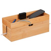 Kabelbox für 2 Steckdosenleisten, Bambus, Kabelkiste mit Ablage, hbt: 14 x 34 x 14 cm, Kabel verstecken, natur - Relaxdays Kabelbox für 2 Steckdosenleisten, Bambus, Kabelkiste mit Ablage, hbt: 14 x 34 x 14 cm, Kabel verstecken, natur - Relaxdays von RELAXDAYS